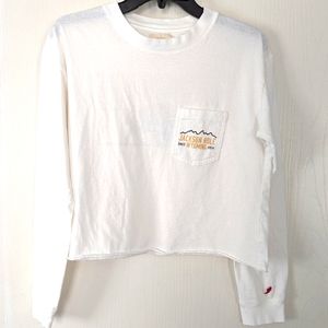Original League - Medium - Long Sleeve - Midi Crop - Wyoming - Buffalo - White